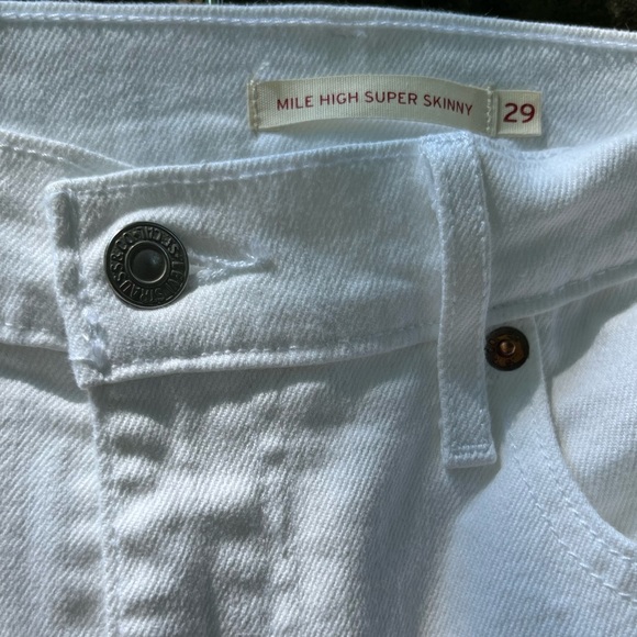 LEVIS white denim - MILE HIGH SUPER SKINNY JEANS - SIZE 29 - High waisted jean - Picture 6 of 7